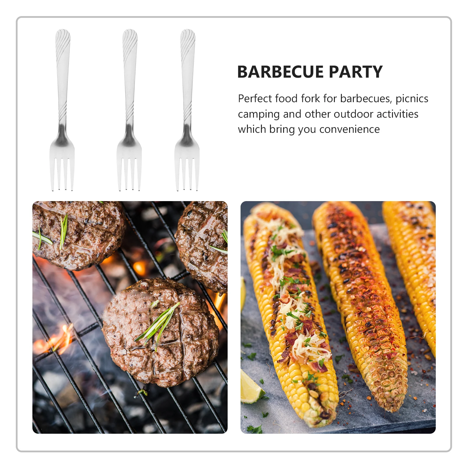 

8 Pcs Stainless Steel Forks Food Grade Safe Practical Barbecue Tool Fruit Dessert Home Steak Fork Household Kitchen Cutlery Set