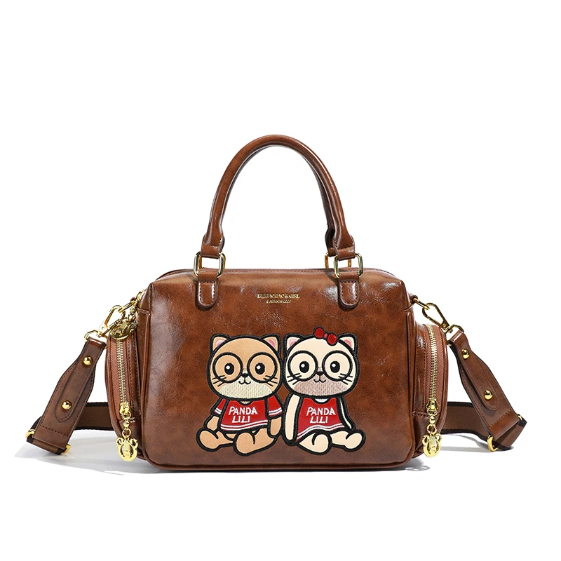 Beibao حقيبة نسائية صغيرة محمولة باليد بسيطة وشعبية بتصميم كرتوني للاستخدام الخارجي بكتف واحد وكتف متقاطع حقيبة نسائية