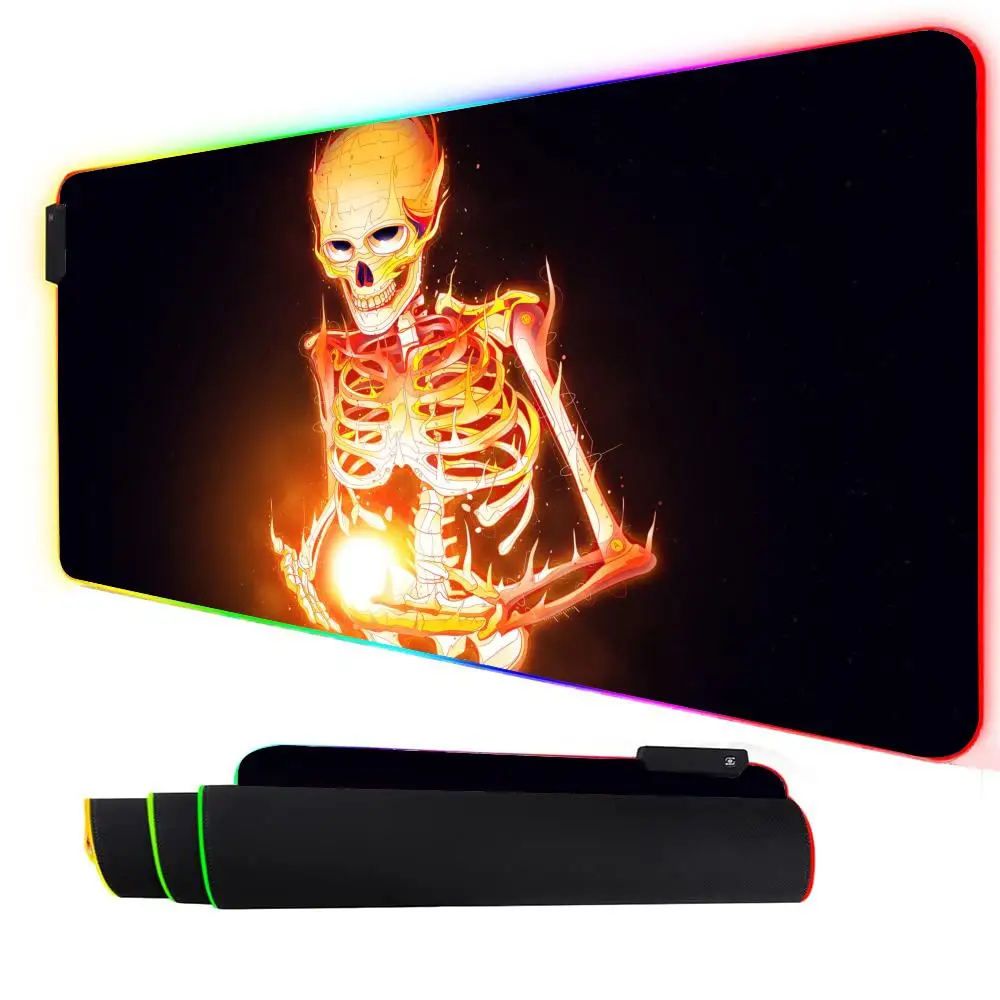 

RGB Mouse pad Skull Devil LED glow gaming mat rubber anti-slip Desk Mat pc accessories Gaming keypad mousepad All Saints' Day