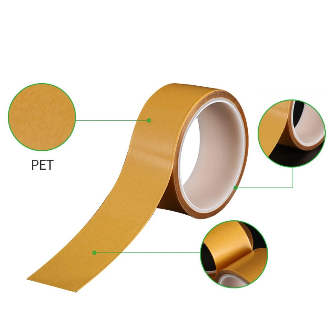 1PCS 10M/Roll PET Double Sided Super Sticky Adhesive Tape Heat Resistant 0.05mm Thick Transparent PET Strong Double Sided Tape