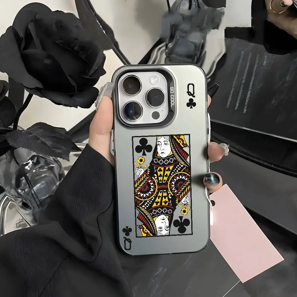 بوكر نمط Q Fishion جراب هاتف آيفون 17 16 15 14 13 12 11 برو ماكس الهواء متعدد الألوان ماتي ليزر معدني أورورا فوندا #6