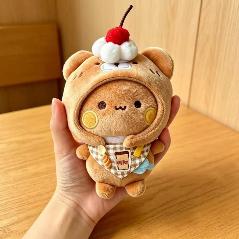 @New Bubu And Yier Panda Plush Doll Suit Soft Anime Toy Kawaii Cartoon Fluffy Bear Bag Car Key Pendant Decoration Couple Gift