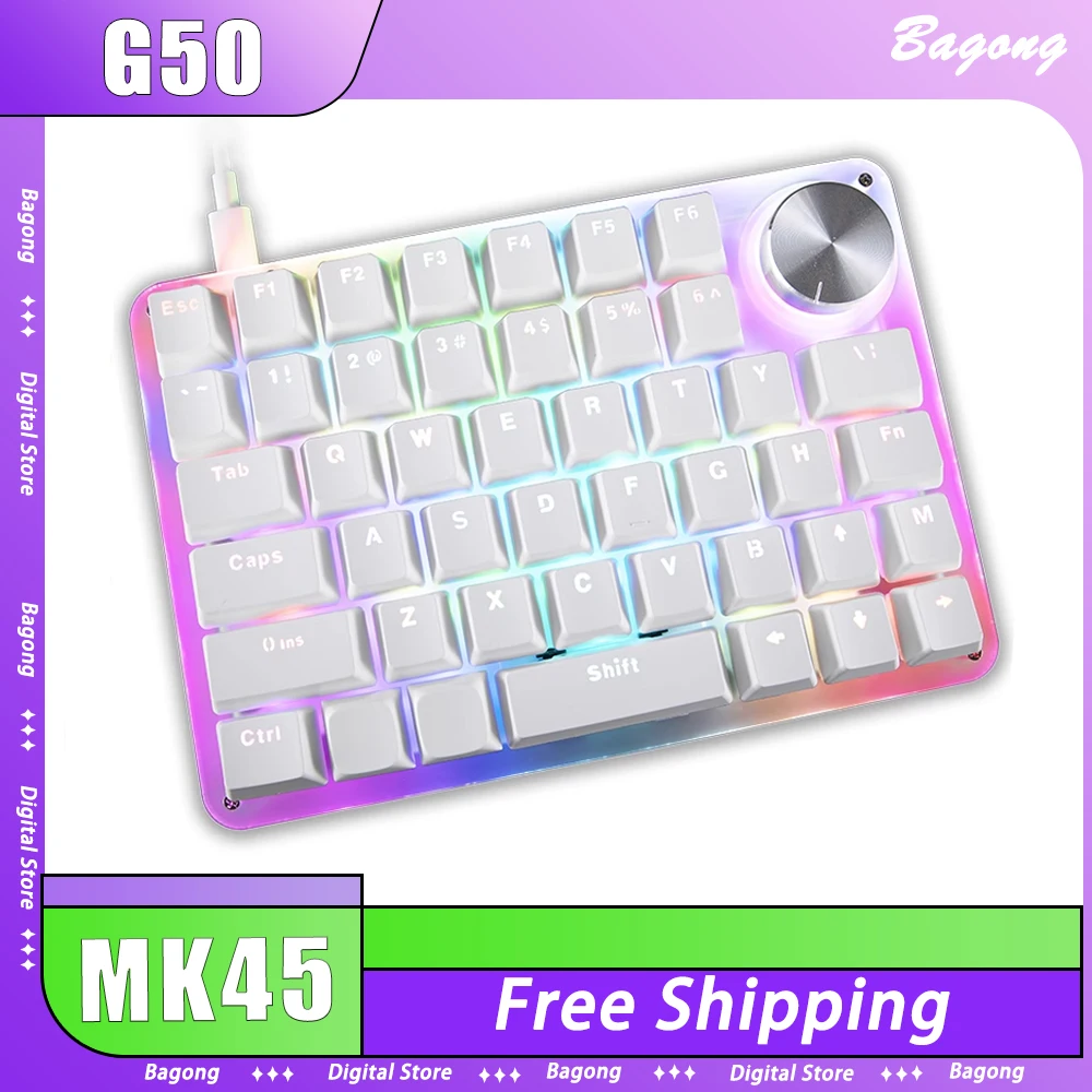 

G50 Mk45 Mechanical Keyboard RGB Numpad Knob Macro Programming Mini Keyboard Ergonomics Accessories Drawing Design Office Gift