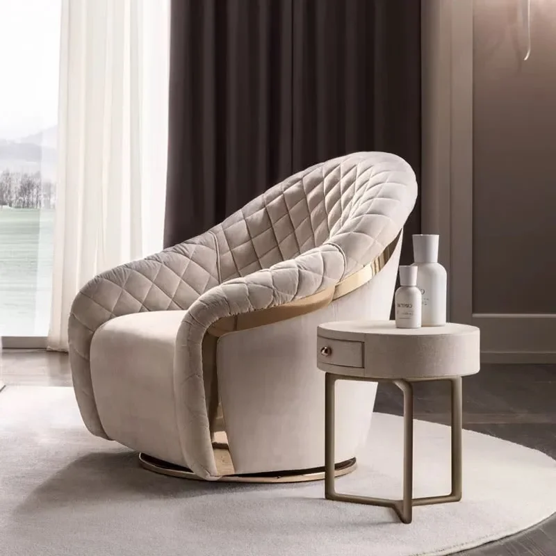 light luxury fabric curved sofa post-modern simple three-person small apartment four-person complete package