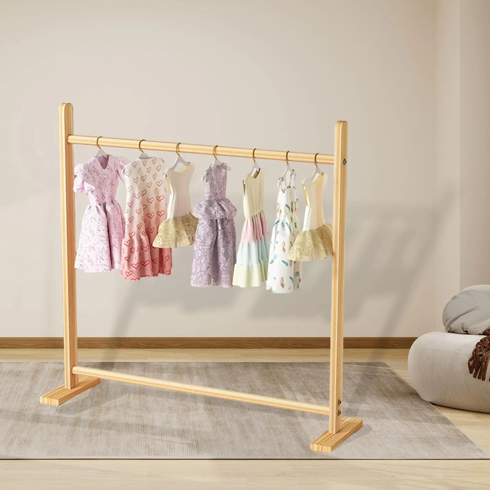 Pet Clothes Rack Wooden Dog and Cat Coat Stand Pet Garment Storage Wooden Dog Wardrobe for Shoes Bedroom Dogs Cats Entryway