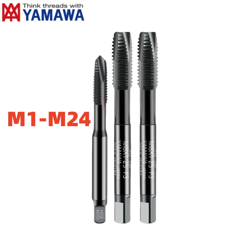 YAMAWA PO-OX INOX HSSE Standard Fine Spiral Pointed Taps M1M2M3M4M5M6M7M8M10M11M12M14M16M18M20M22M24 Thread Taps For Steel 1pcs