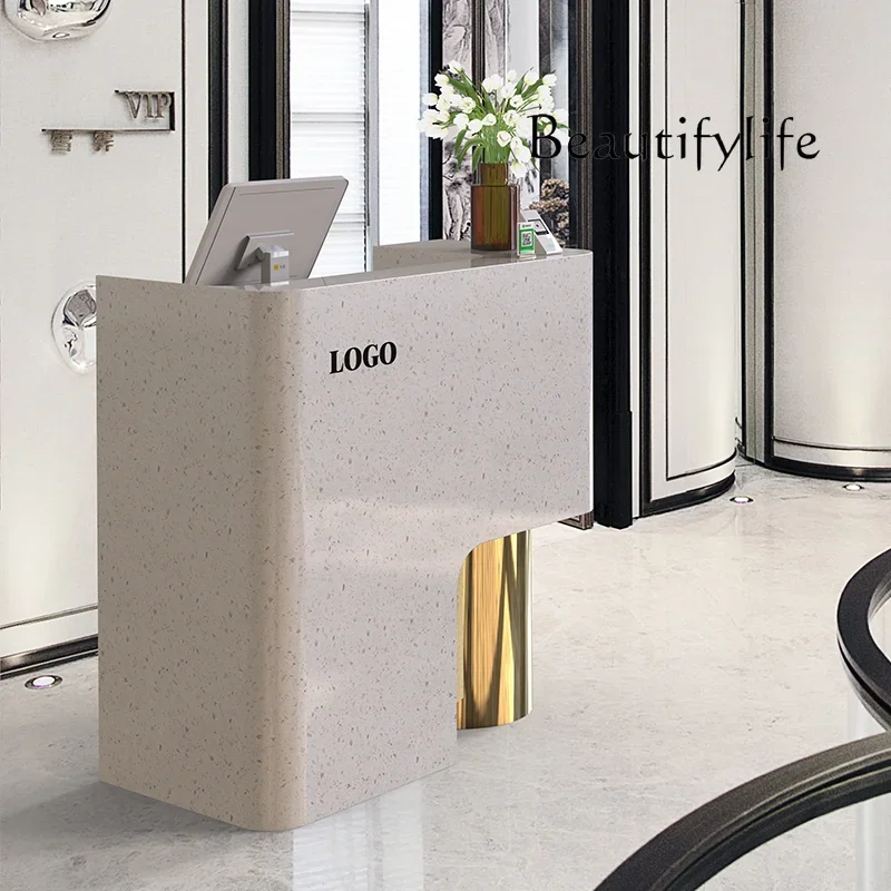 

recepcion mostrador Cream style clothing checkout page beauty salon front desk paint bar table and chairs stainless steel recept