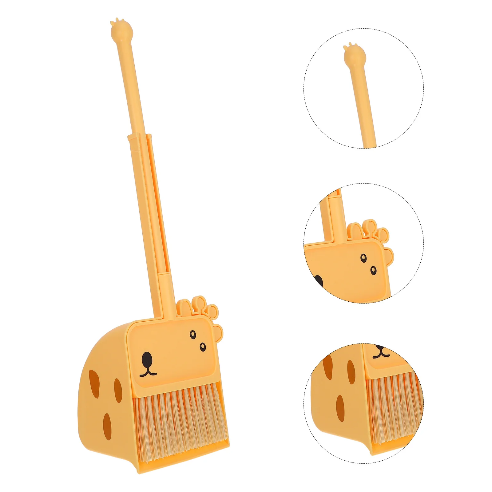 مجموعة واحدة من مكنسة تصميم الزرافة للأطفال مع مجموعة تنظيف صغيرة للأطفال أداة اكتساح تعليمية ممتعة محمولة للاستخدام المنزلي والمدرسة #1