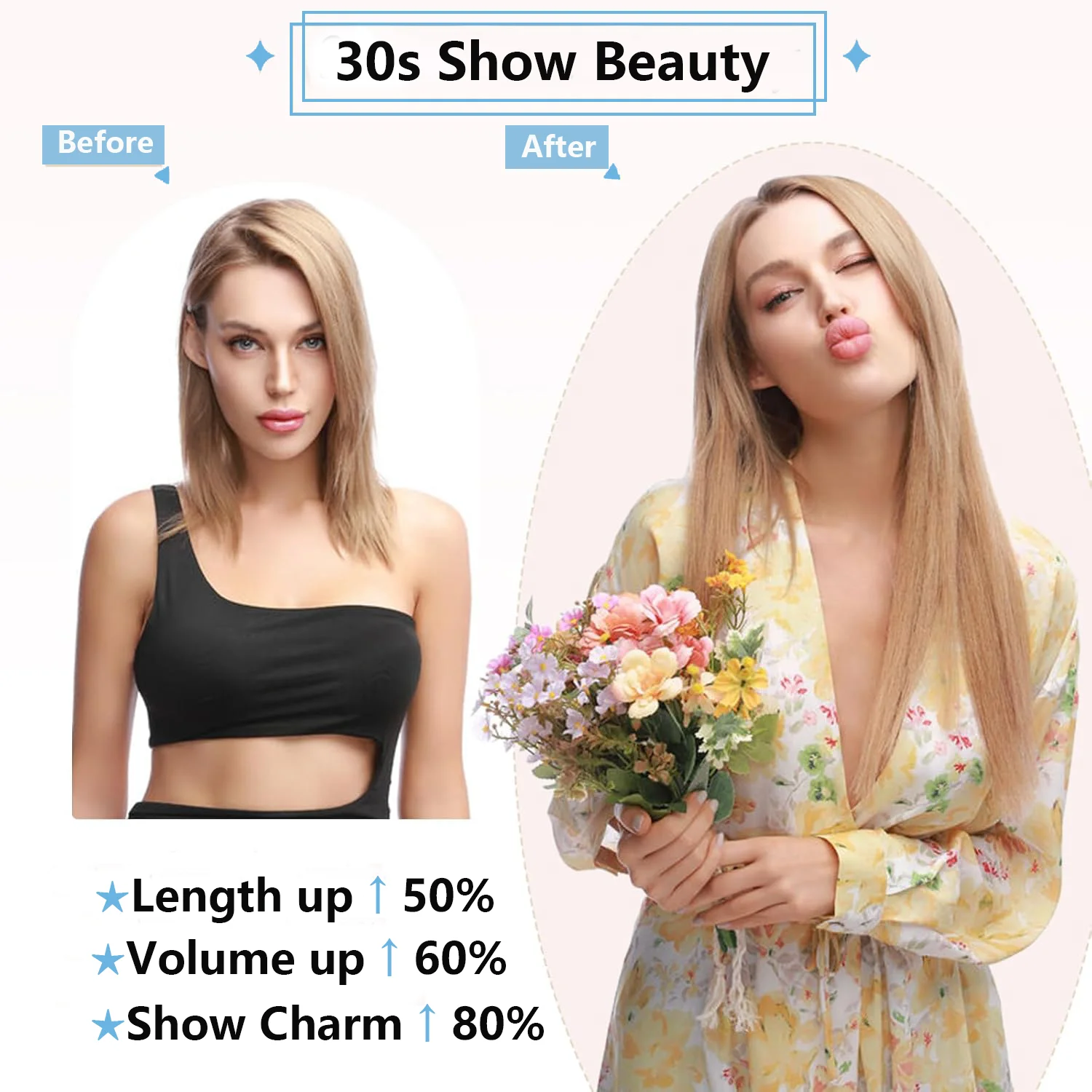 وصلات شعر بشري بمشبك 100% لحمة شعر بشري حقيقي قطعة واحدة 100 جرام مشبك في قطعة شعر مستقيمة أشقر بني طبيعي للنساء #6