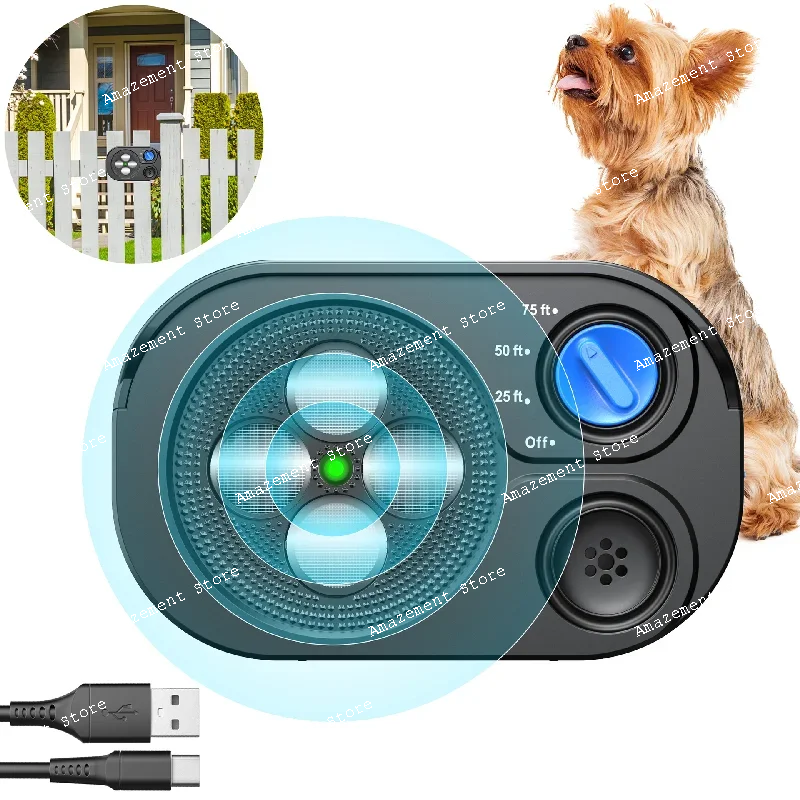 

2024 automatic ultrasonic bark stopper, dog trainer, anti barking, safe barking training