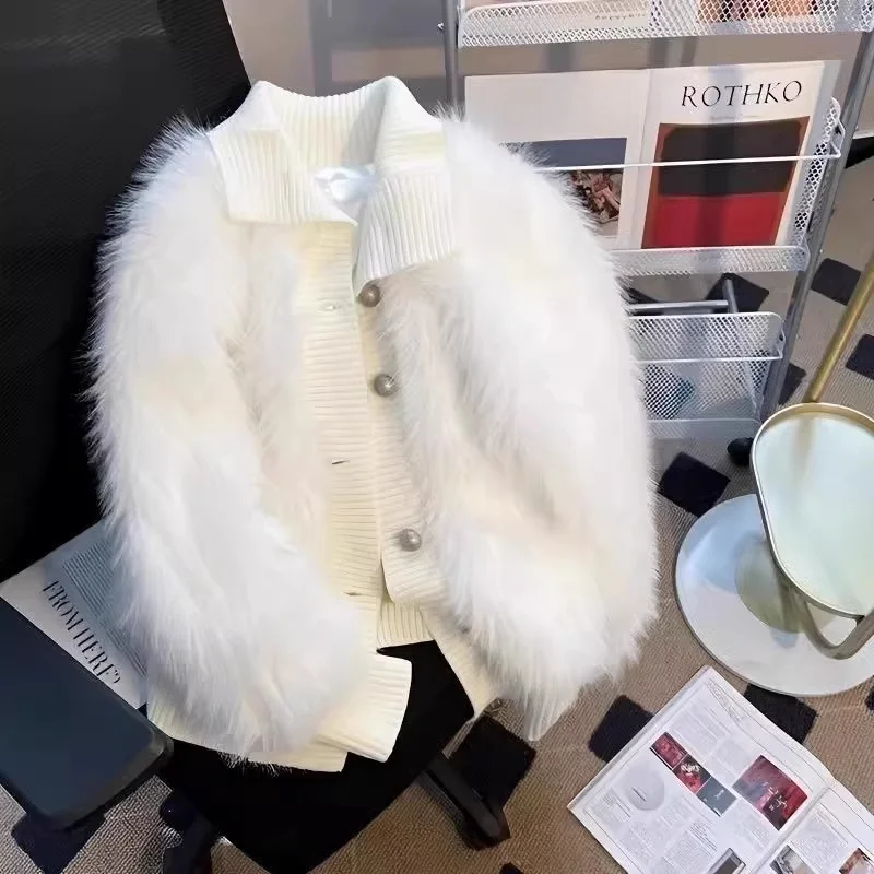 

Очень большой размер, длинная меховая куртка, мягкая толщина, свободная посадка, осень-зима, японская эстетичная молодежная верхняя одежда, материал полиэстера