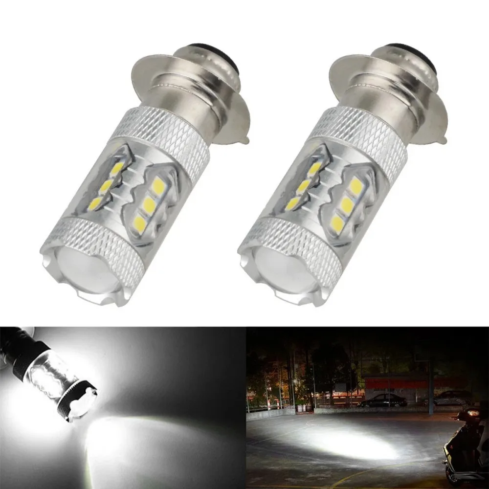 2PCS H6 LED Headlight Bulb Lamp 6000K For Yamaha YFZ450R Rhino 700 Raptor YFM660