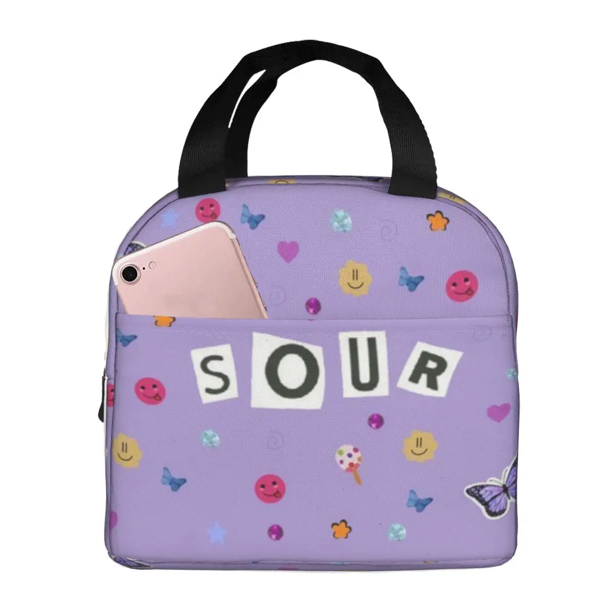 

Olivia Vampire Rodrigos Sour Portable Lunch Bag Food Thermal Box Durable Cooler Lunchbox with Shoulder Strap Picnic Bag Office