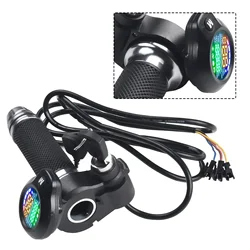 Ebike Throttle 24V-72V Electric-Scooter Twist-Throttle With LED Display 6pin 8pin Folding Bike Grip Handlebar Throttle Accelerat