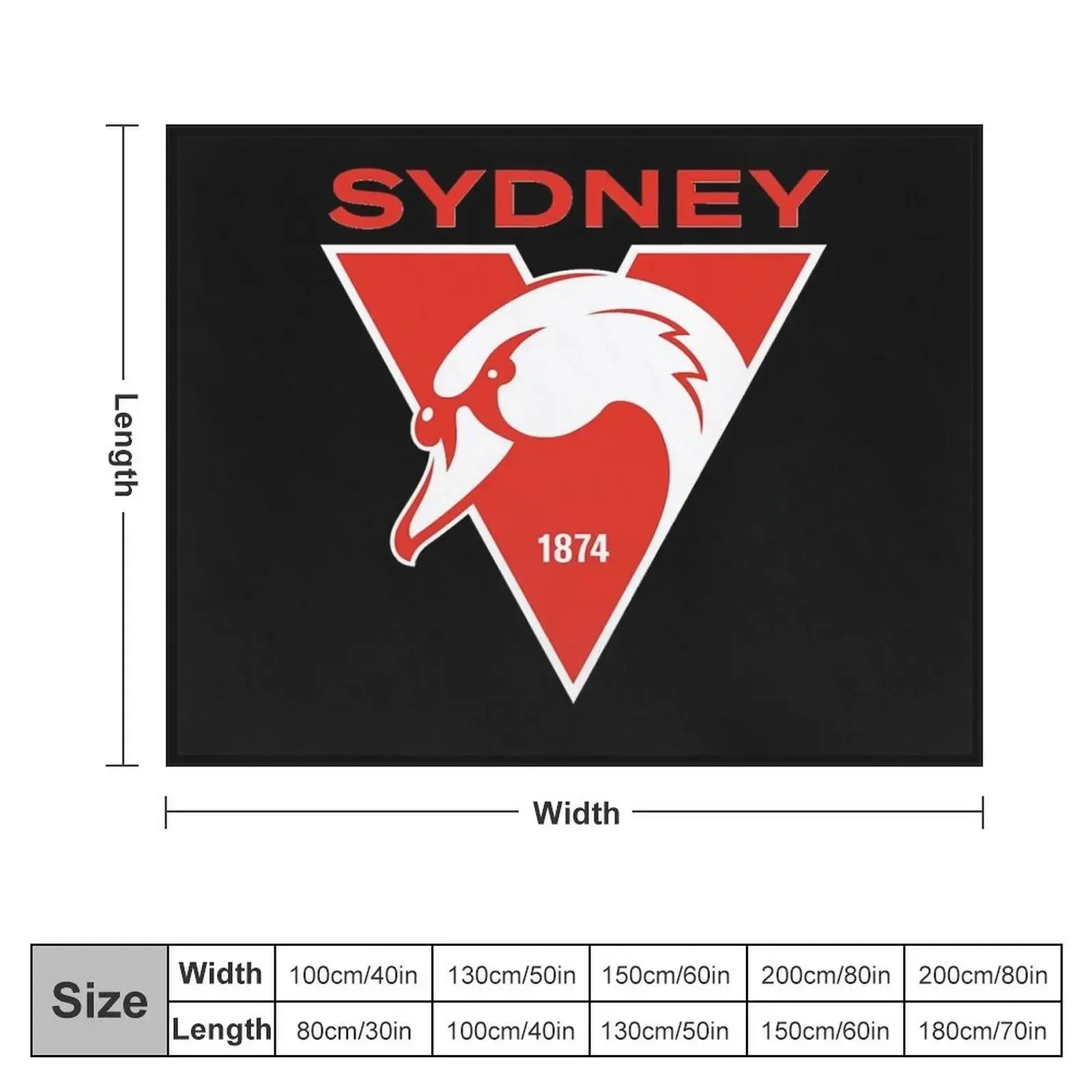 Sydney the Bloods Swans Haughty Swannies-Logo Throw Blanket Nap Sofas Blankets