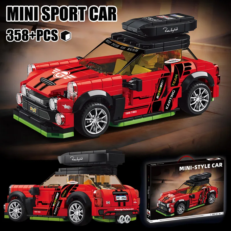 

Технический конструктор из 358 деталей: гоночный автомобиль MOC, модель высокотехнологичного спортивного автомобиля для детей, игрушки для мальчиков, подарки