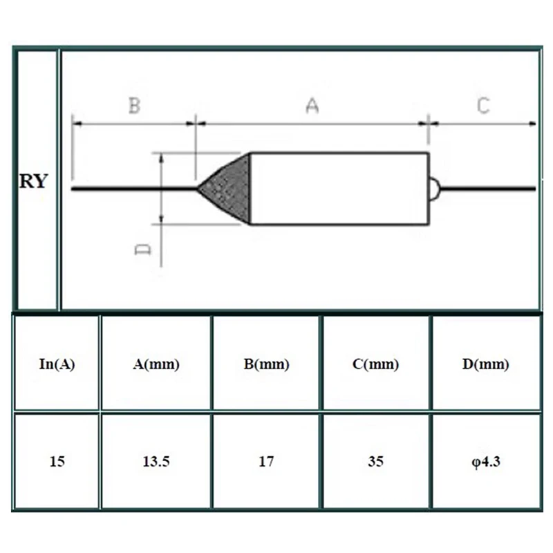 5PCS Temperature RY 10A 15A 250V Tf Thermal Fuse 65C 85C 100C 105C 110C 120C 130C 152C 165C 172C 185C 192C 200C 216C 240C 280C