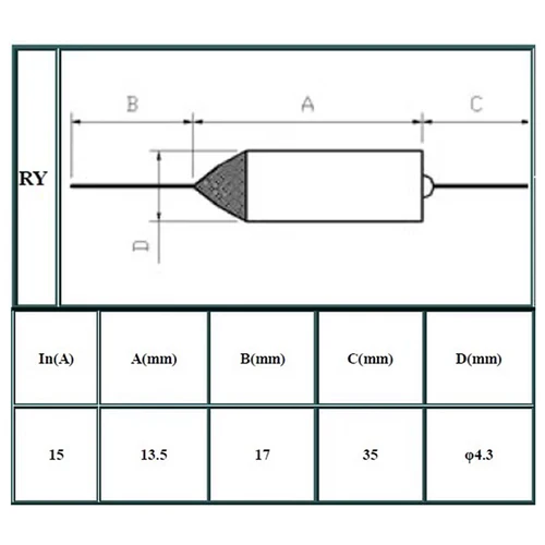 Imagen 2 del producto 5 uds temperatura RY 10A 15A 250V Tf fusible térmico 65C 85C 100C 105C 110C 120C 130C 152C 165C 172C 185C 192C 200C 216C 240C 280C