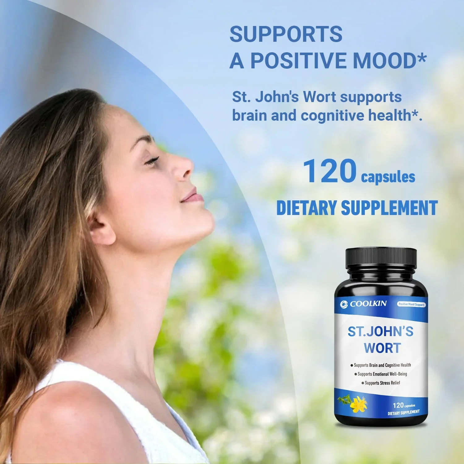 St. John\'s Wort 500mg - Supports Positive Mood and Promotes Brain Health