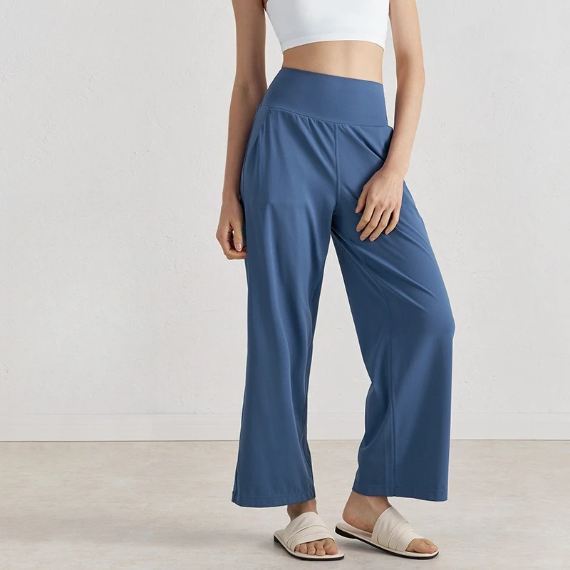 

Naked versatile casual pants autumn yoga sports wide-leg pants straight sweatpants women's breathable high-waisted loose