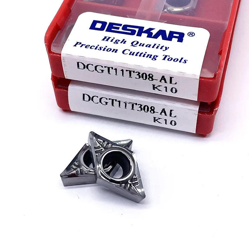 DCGT11T302-AL k10 dcgt11t304 al k10 dcgt11t308 al k10 deskar 100% torno de lâminas de torneamento originais para alumínio