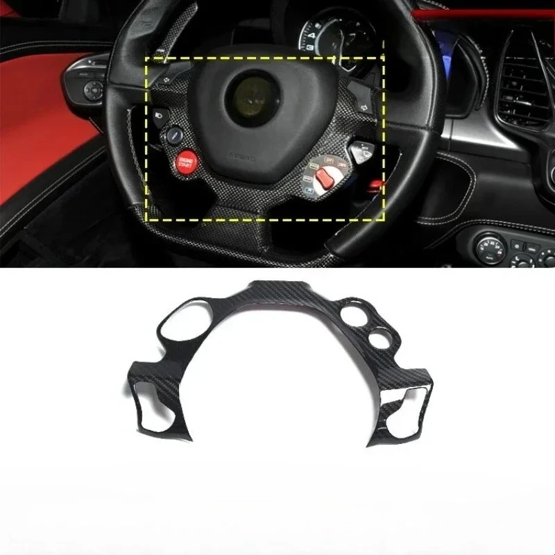 

For Ferrari 458 Real Dry Carbon Fiber Steering Wheel Button Panel Automotive Interior Modification 2011-2016 Accessories