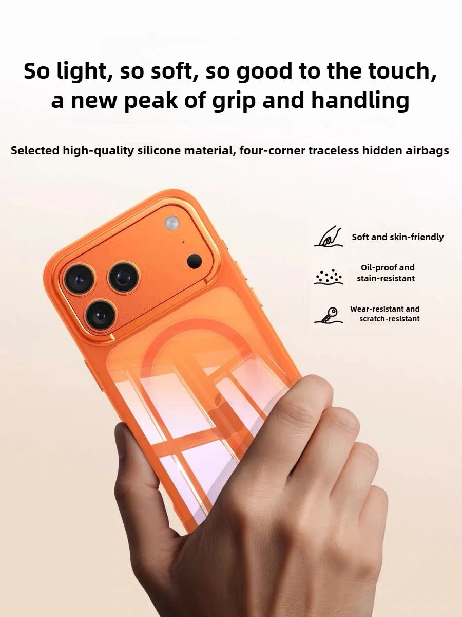 【Skin-feel Crystal Clear】For iPhone 17 Pro Max new skin-friendly silicone phone case, iPhone 17 Pro MagSafe magnetic 17 Case