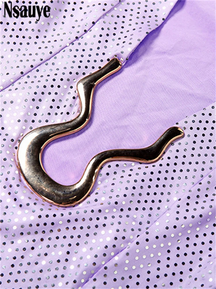 Nsauye baixo corte sexy feminino glitter moda lantejoulas festa noite clube vestido penas retalhos manga longa mini vestido