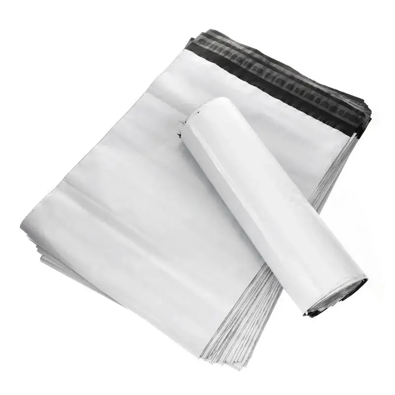 100 pçs branco poli mailers saco de transporte plástico transparente auto selagem adesivo sacos de correio roupas embalagem envelope expresso