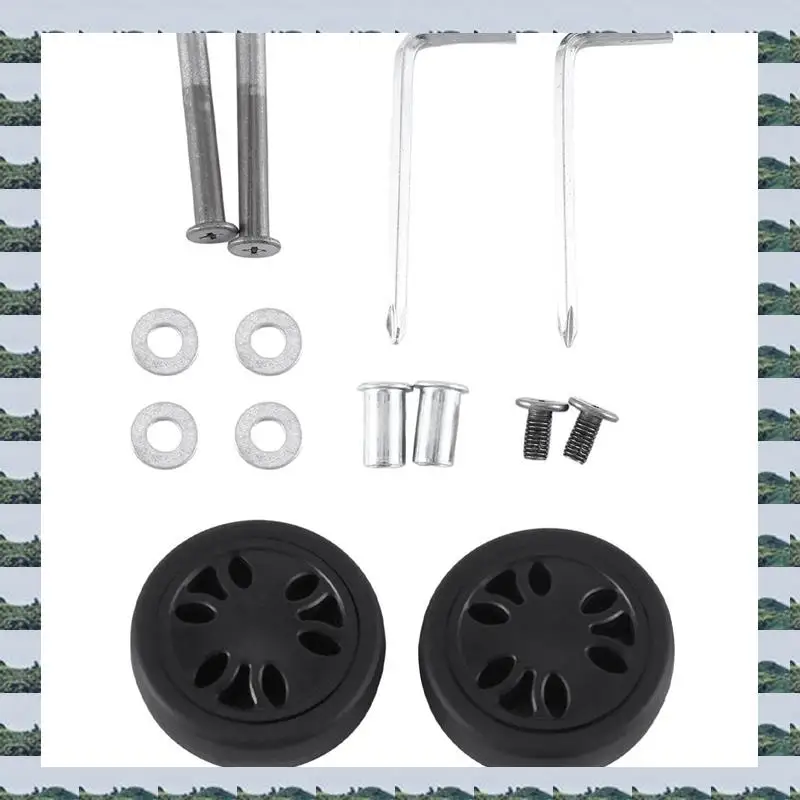

ABQR 2Set 50X15mm Luggage Wheels Wear Resistant PU Caster Suitcase Replacement Wheels Luggage Wheel Universal 6Mm 8Mm