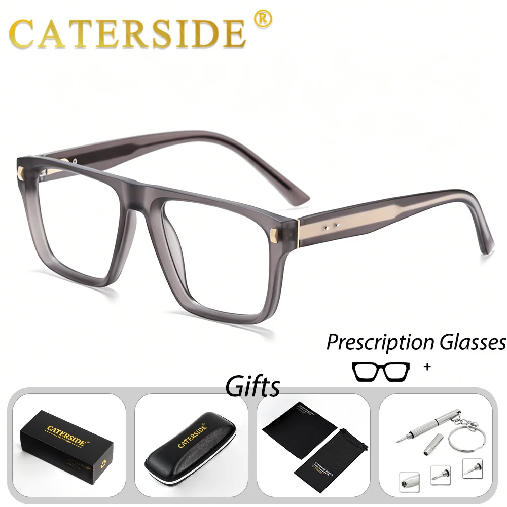 

CATERSIDE Men Fashion Prescription Glasses 1.56 Refractive Index Anti Blue Light Optical Glasses Women Computer Reading Glasses