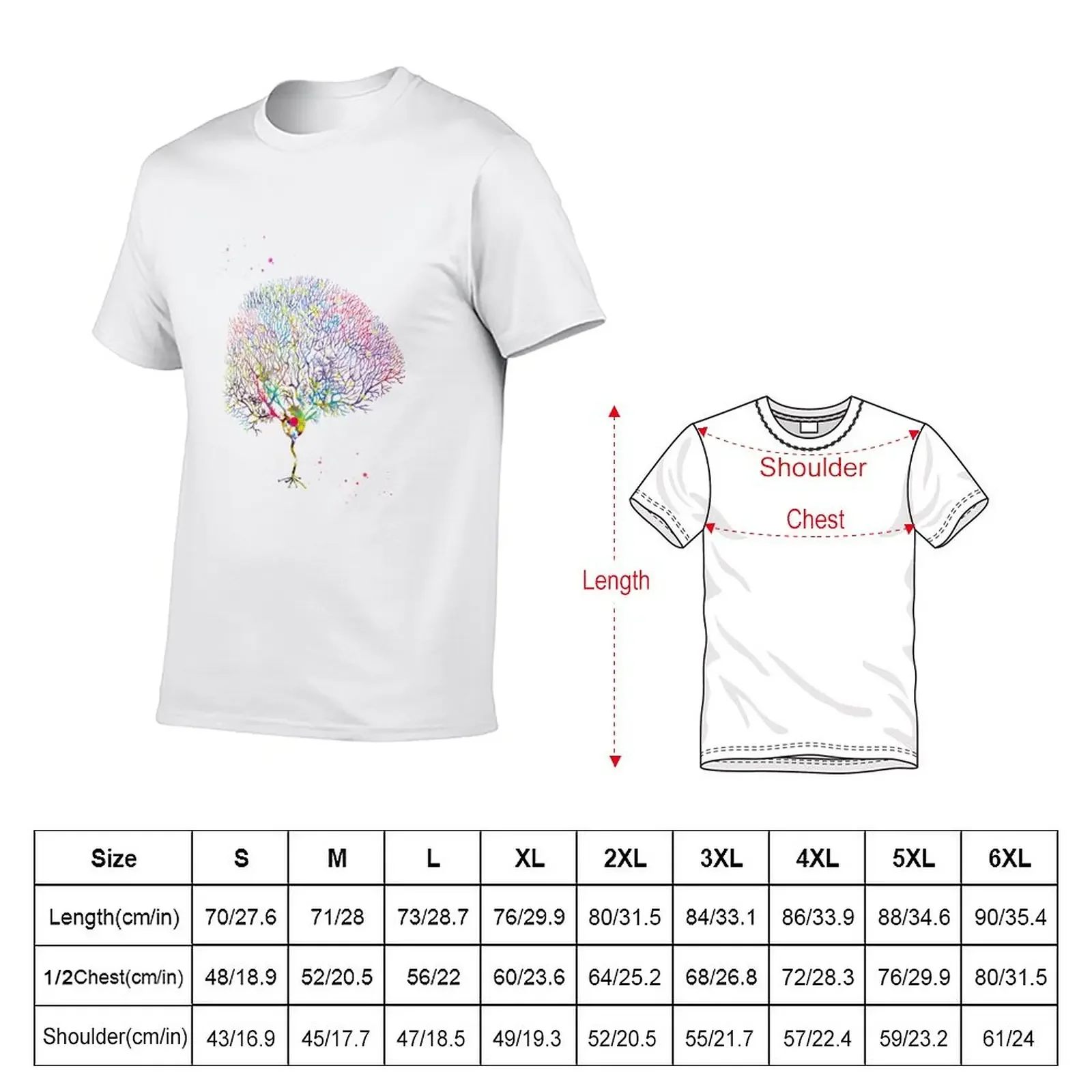 Purkinje Neuron, Watercolor Art T-Shirt Aesthetic clothing quick-drying korean fashion cute clothes mens graphic t-shirts anime