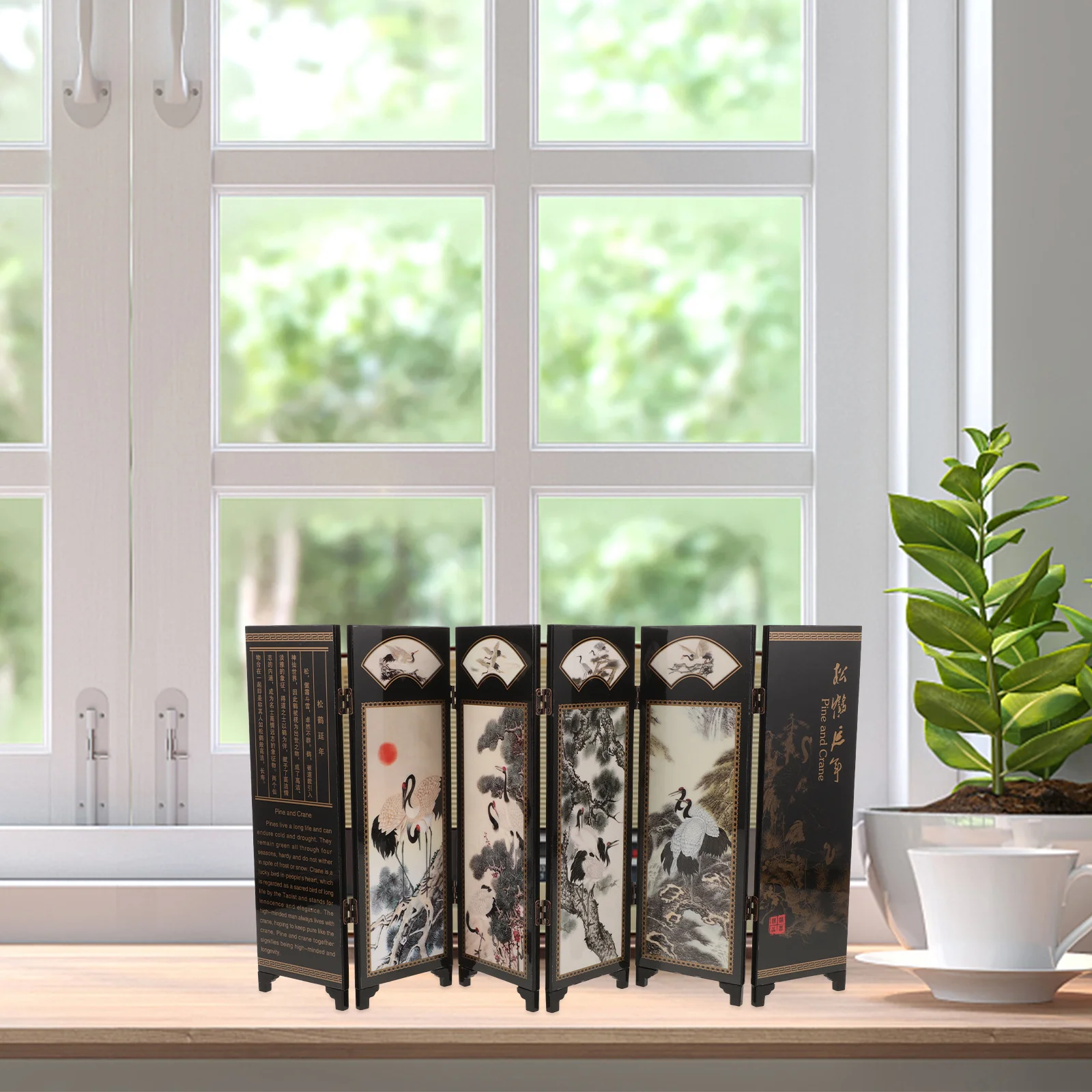 

Miniature Traditional Screen Decoration Exquisite Craftsmanship Tabletop Ornament Home Office Space Divider Asian