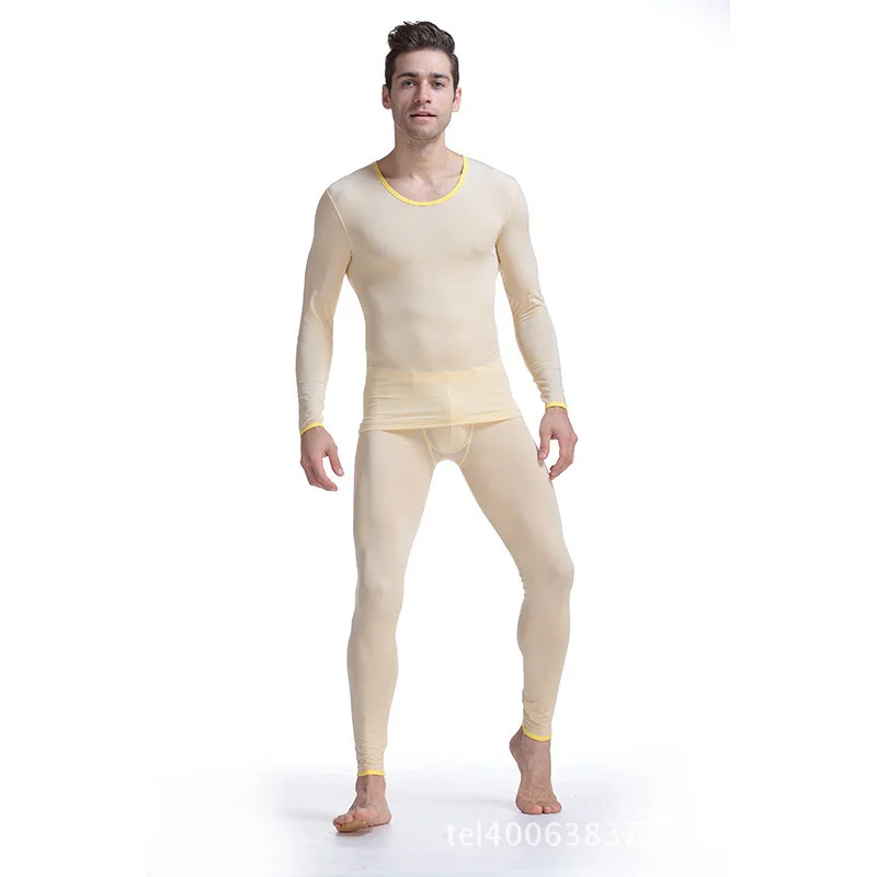 AIBC men's autumn clothes ice silk bottoming warm suit ultra-thin factory wholesale agent