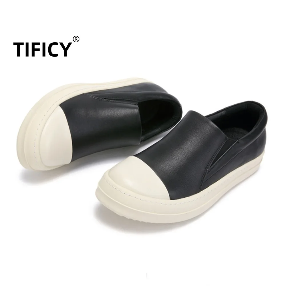 

High Street RO Style Men's Sports and Casual Shoes One Foot Shoes Leather Surface Low Top Board Covers Foot Casual Shoes