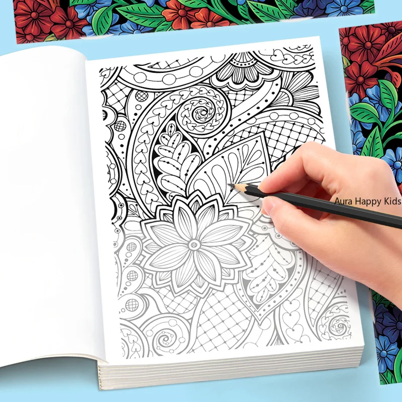 A Book of Adult Hand Drawn Stress Relief Graffiti, Coloring and Copying, Fine Line Drawing and Copying, 24 Pages, Suit As Gifts