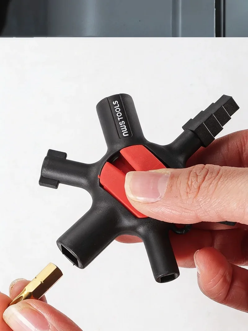 9 In 1 Universal Cabinet Key Wrench, Multifunctional Mini Screwdriver for Elevator Distribution Cabinet Water Meter Valve