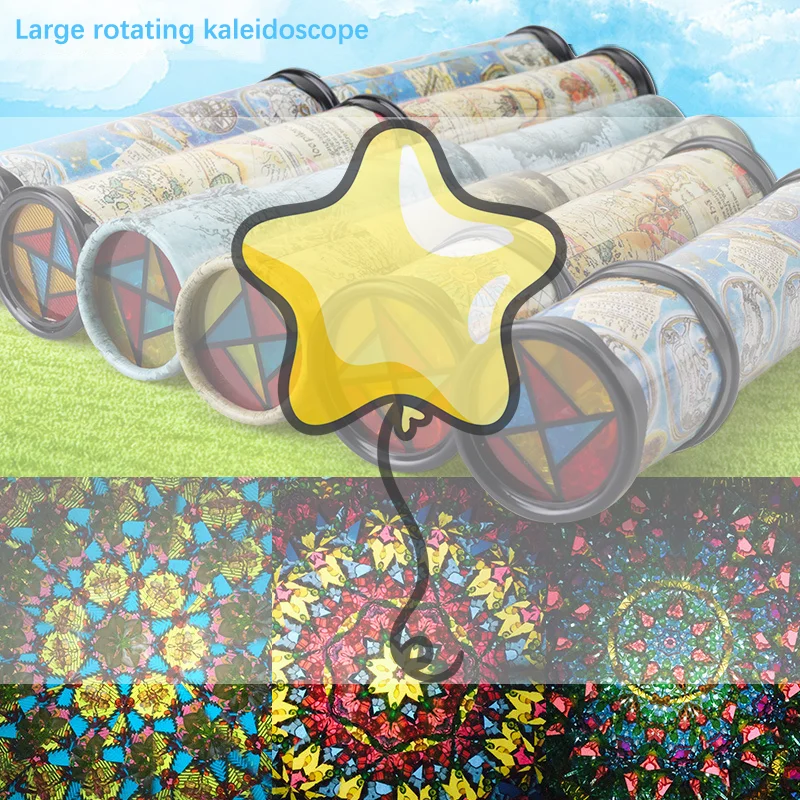 Scalable Magic Kaleidoscope Classic Three Mausoleum Mirror Kaleidoscope Toys Fancy Colored World Toys For Children Gifts