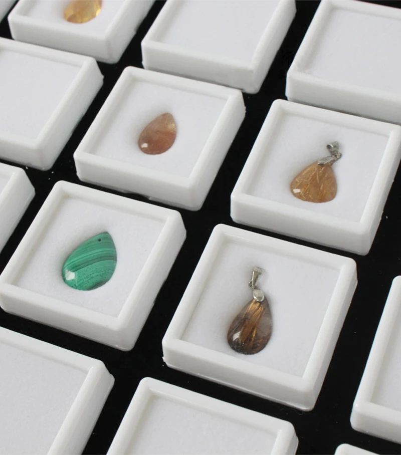 Wholesale Gemstone Storage Display Box Loose Diamond Jewelry Organizer Case Pendant Holder Acrylic Glass Top Gem Jars 100Pcs/Lot