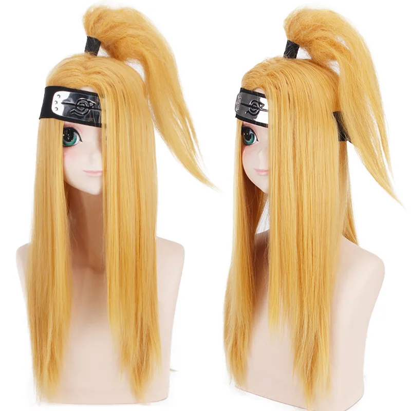 

Synthetic Long Blonde Cosplay Wig Anime Costume Party Heat Resistant Fiber Hair Halloween Role Play Synthetic Wig