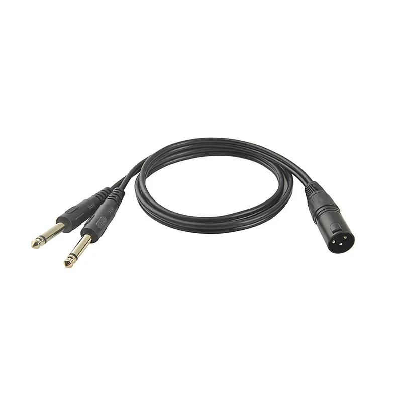 Kabel XLR 3-pinowy męski na podwójne gniazdo 6,35 mm 3P żeński na 2 x 6,5 mm Kabel audio do mikrofonów Głośniki Konsole dźwiękowe Wzmacniacz 1 m