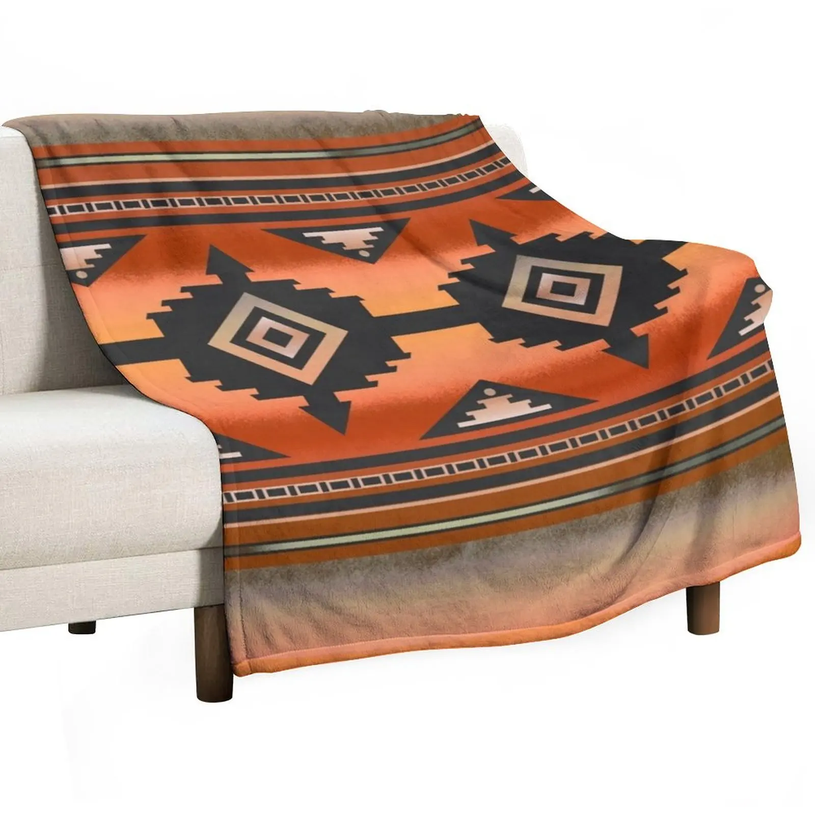 

Canyon Navajo Rust Throw Blanket Cozy Home Blanket Gift for Christmas Holiday