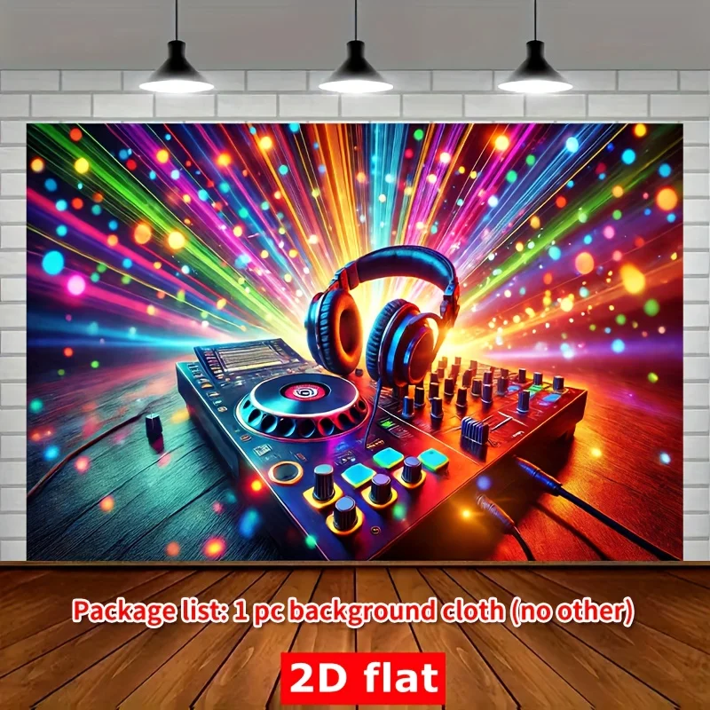 2D-Flachstück, einteiliges Produkt, Speed-DJ-Equipment, Polyester, Partybanner, vielseitig einsetzbar für Partys, Höfe, Studios