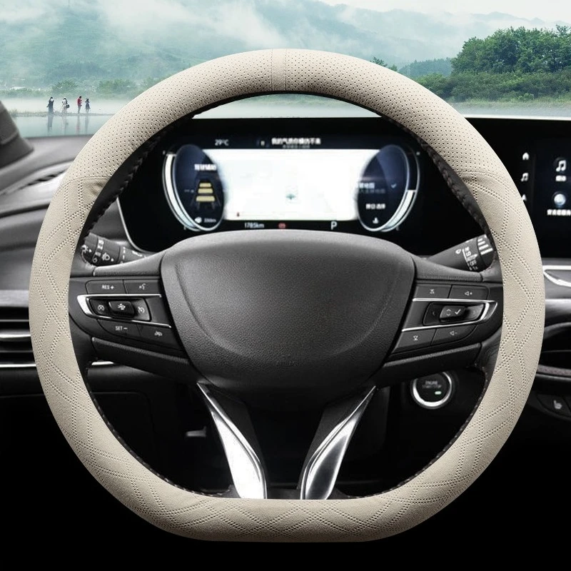 

For Buick VERANO Pro Encore Envision Regal Excelle Suede Leather Steering Wheel Cover Non-slip Durable Universal Car Accessories