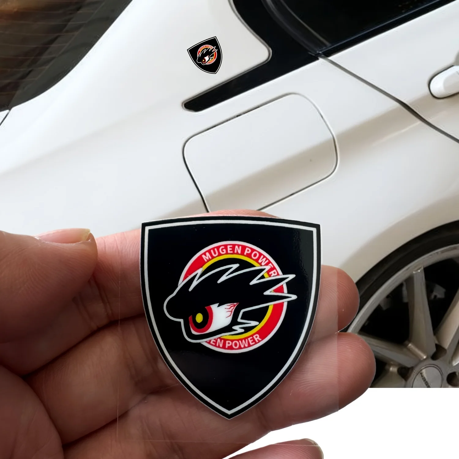 Black Red Yellow White Racing Eye Shield Stickers, Waterproof Vinyl Decals for Car JDM