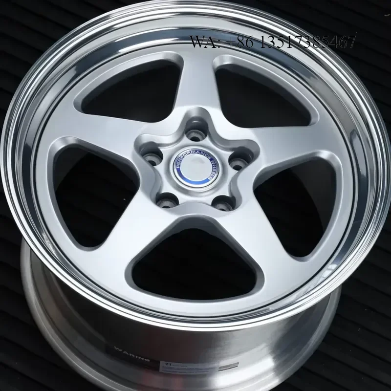 LZT-573 Custom 2-Piece Forged Alloy Deep Dish Wheels 5 Spoke Silver Face Polished Lip 18-24 Inch