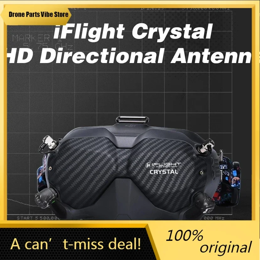 

FyiFlight Crystal HD Patch 5.8GHz Directional Antenna Protective Shell with Crystal LHCP Short Omni Antenna for DJI FPV Goggles