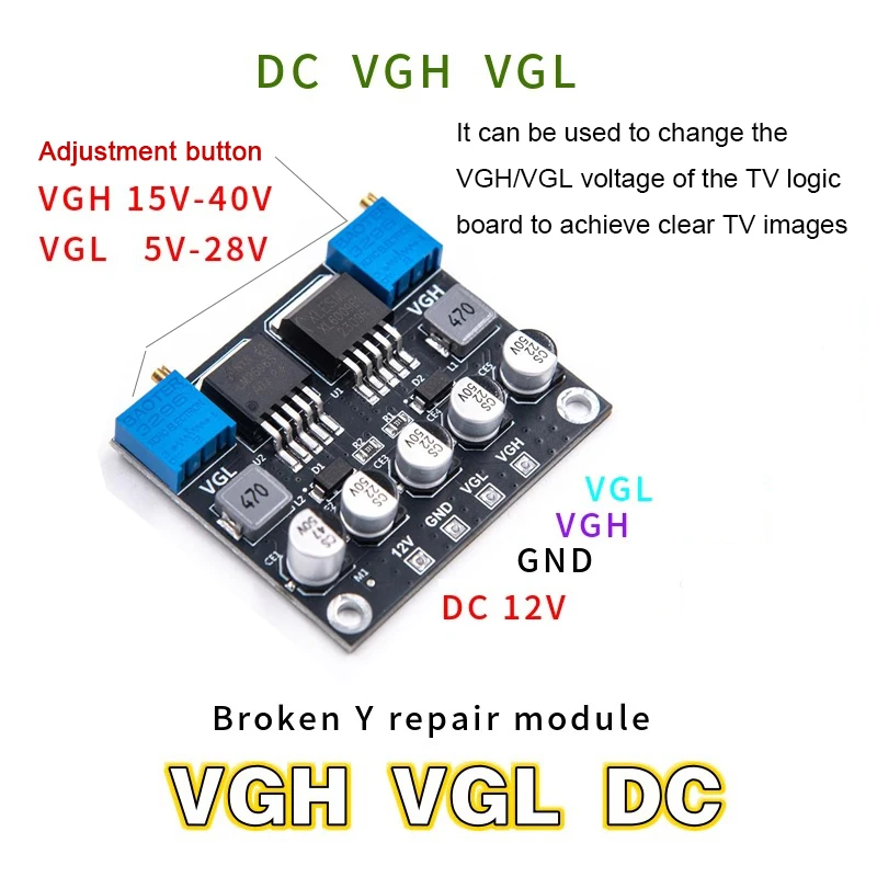 3/5/10PCS DC 12V VGH VGL Voltage Regulation Module LCD TV VGH VGL Voltage Boost Reduction Module TV Screen Repair Accessories