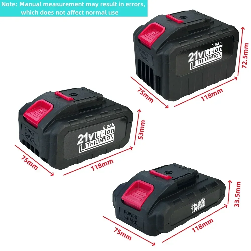 For WORX 21V Power Tool Battery 3000/6000/9000mAh Rechargeable Li-ion Cells Replacement of WA3551 WA3553 WA3641 WG629E WG546E WU