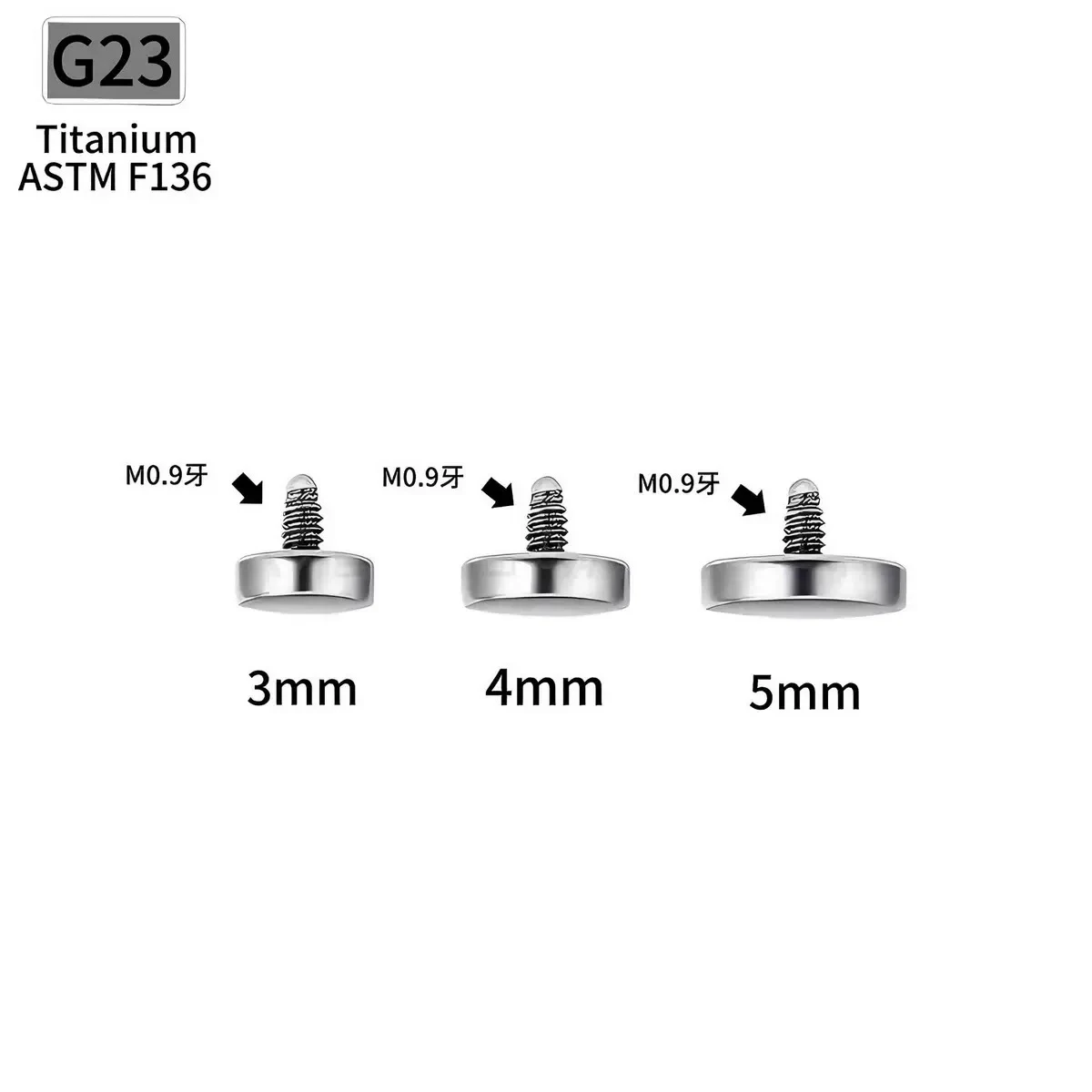 1/10 Stück ASTM G23 Titan Stilvolle Klassische Ohrstecker, Augenbrauenstecker für Lippen, Nase und Knorpel, Körperschmuck für Frauen – Detail 3